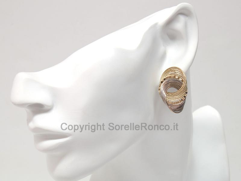 ORECCHINI DESIGN IN ORO BICOLOR