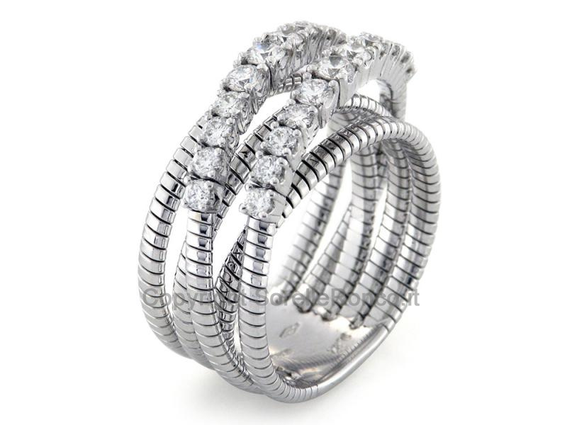 ANELLO SATURNO ORO BIANCO DIAMANTI 0.82 CT