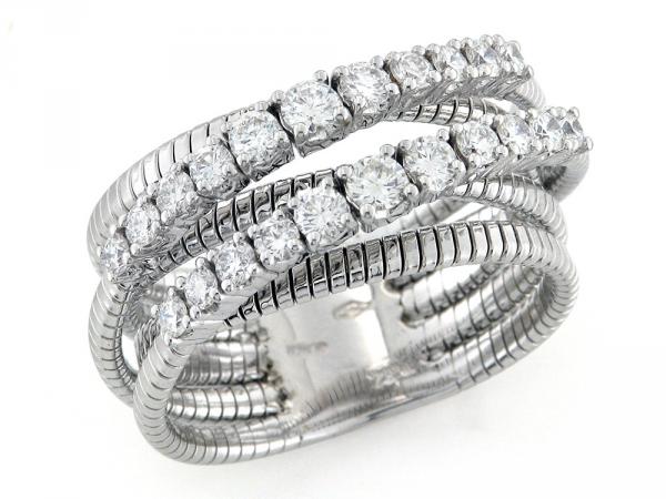 CF00207 - Anello Saturno Oro Bianco Diamanti 0.82 Ct
