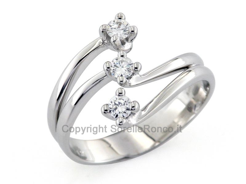 ANELLO TRILOGY DESIGN DIAMANTI 0.26 CT