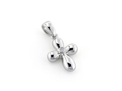 Croce in Oro Bianco e Diamante