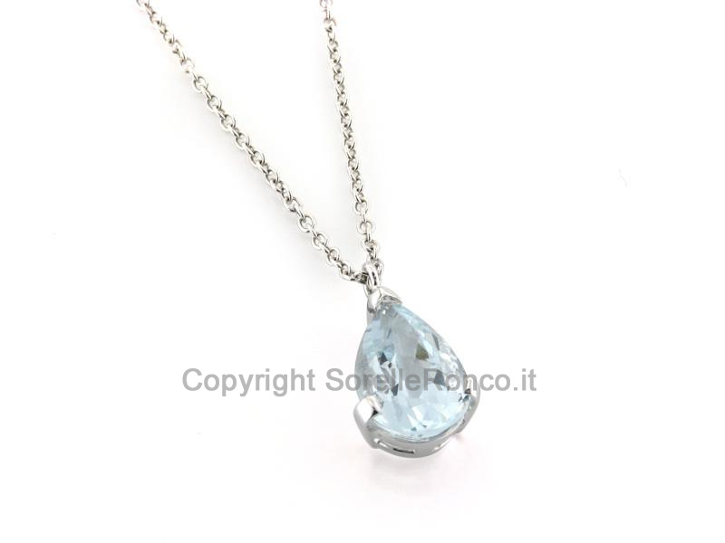 COLLANA CON ACQUAMARINA 7X10MM