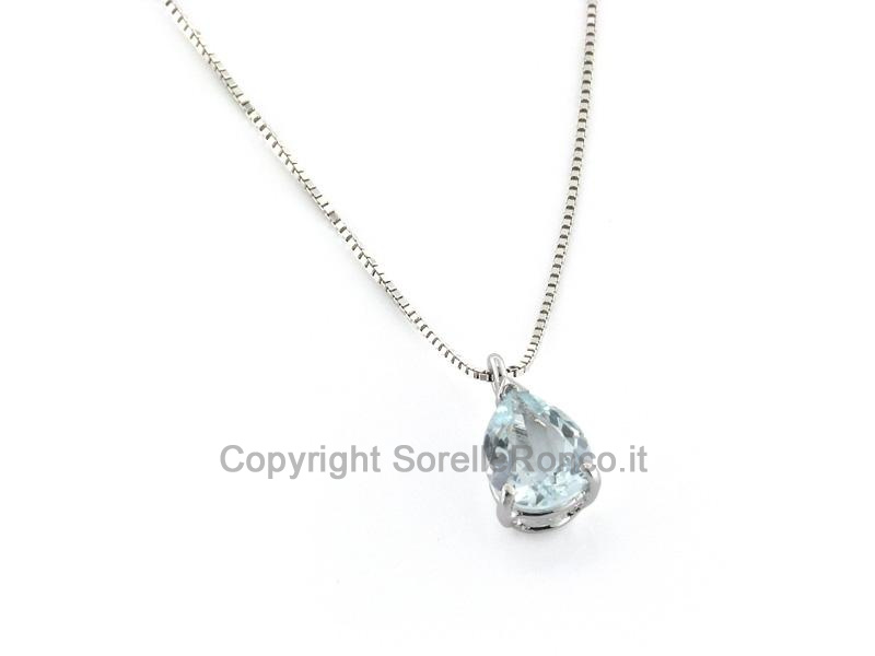 COLLANA ACQUAMARINA A GOCCIA 0.80-1.10CT
