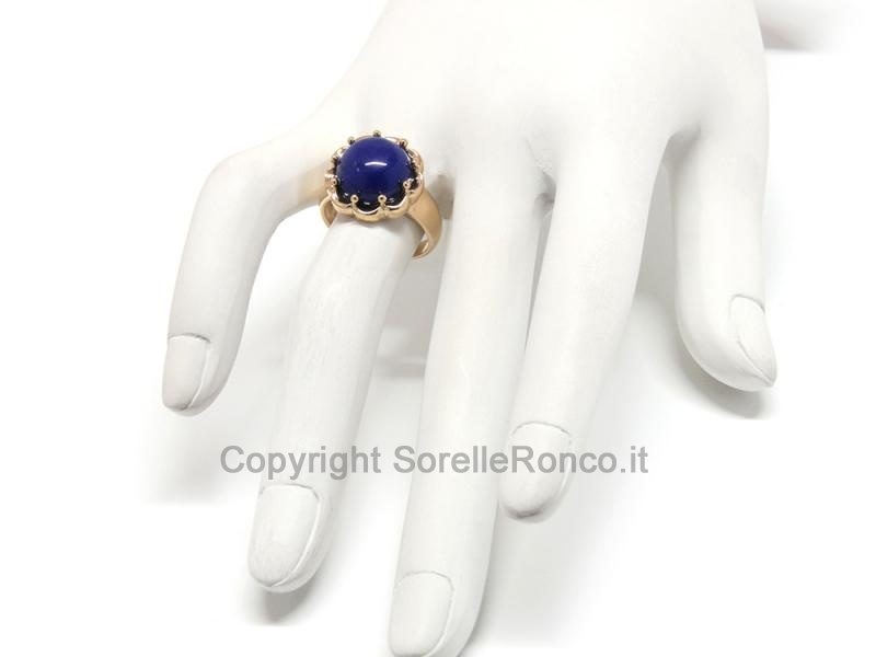 ANELLO IN ORO GIALLO 18 KTE LAPISLAZZULI