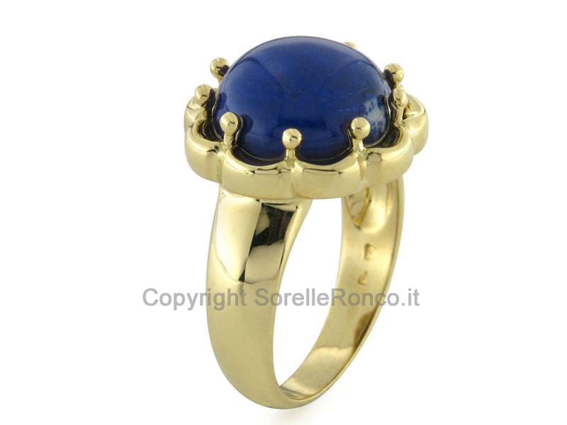 ANELLO IN ORO GIALLO 18 KTE LAPISLAZZULI
