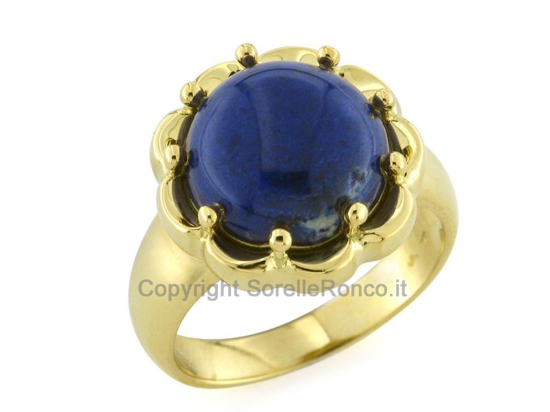 ANELLO IN ORO GIALLO 18 KTE LAPISLAZZULI