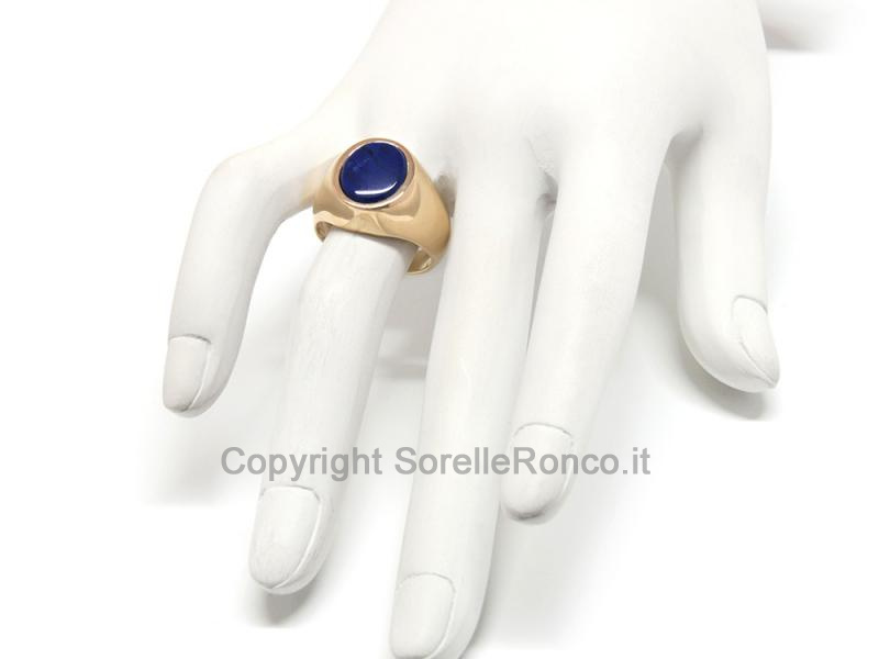 ANELLO IN ORO GIALLO 18 KT E LAPISLAZZULI