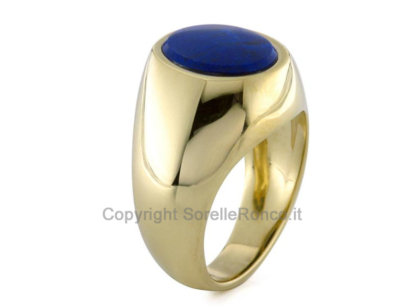 ANELLO IN ORO GIALLO 18 KT E LAPISLAZZULI
