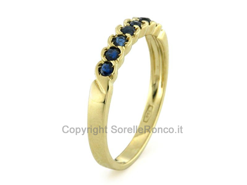 ANELLO ORO E ZAFFIRI 0.40 CT