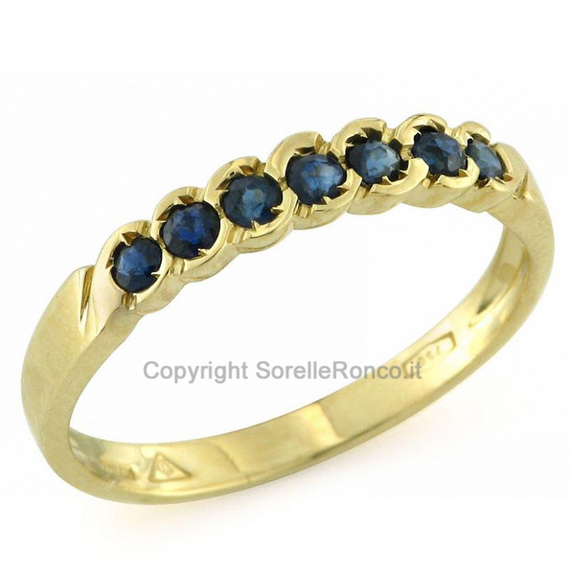 ANELLO ORO E ZAFFIRI 0.40 CT
