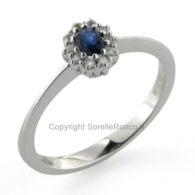ANELLO IN ORO CON ZAFFIRO E DIAMANTI