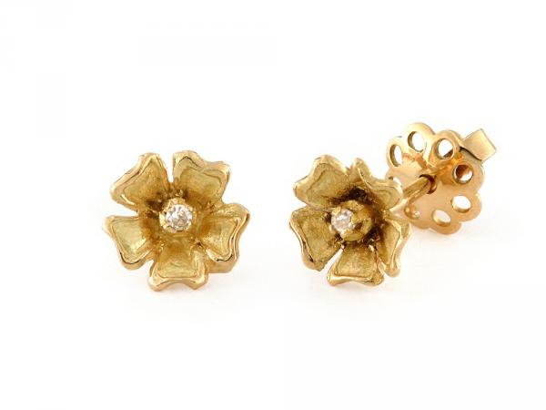 CF00284 - Orecchini a Fiore con Diamanti