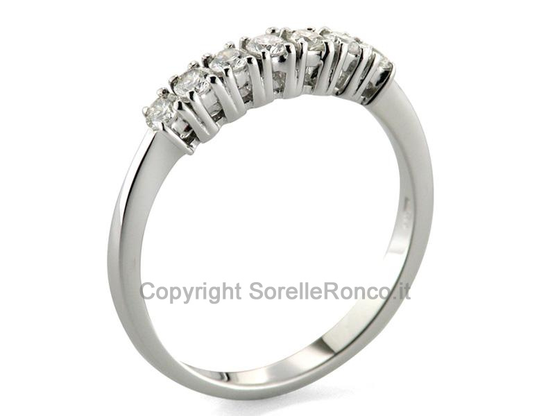 ANELLO RIVIERA ORO BIANCO E DIAMANTI