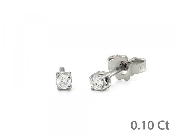 CF00298 - Orecchini Oro Bianco e Diamanti 0.10 Ct