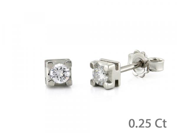 CF00302 - Orecchini Oro Bianco e Diamanti 0.25 Ct