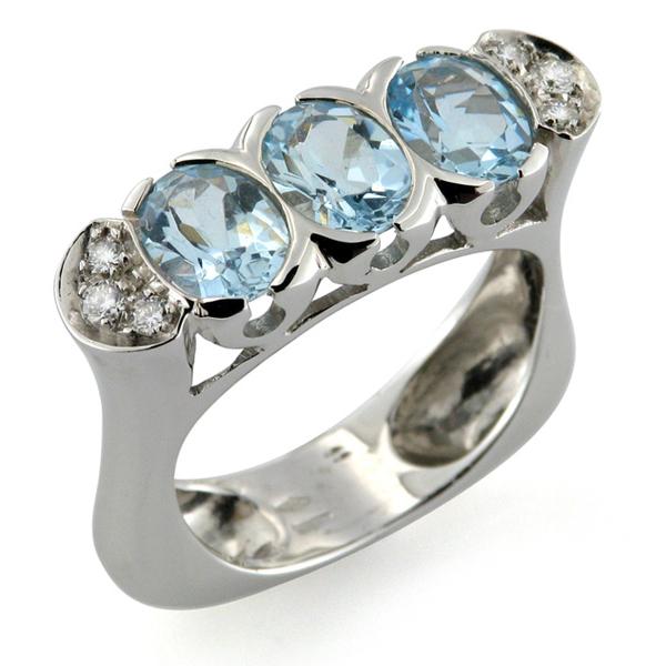CF00315 - Anello RE CARLO Acquamarina Trilogy