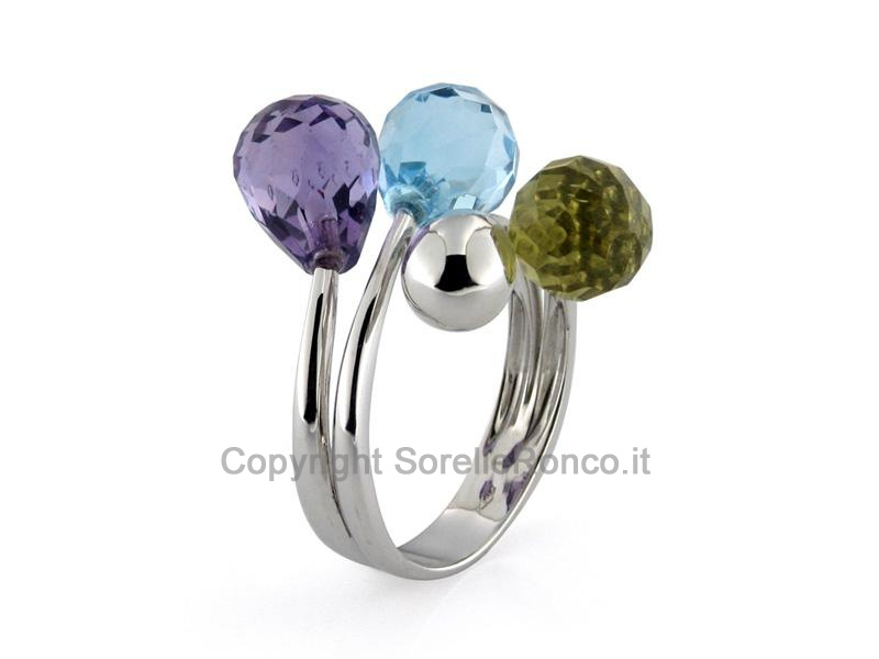 ANELLO PIETRE SEMIPREZIOSE BRIOLÈ