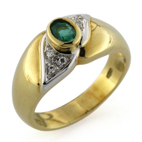 CF00377 - Anello con Smeraldo Oro e Diamanti 