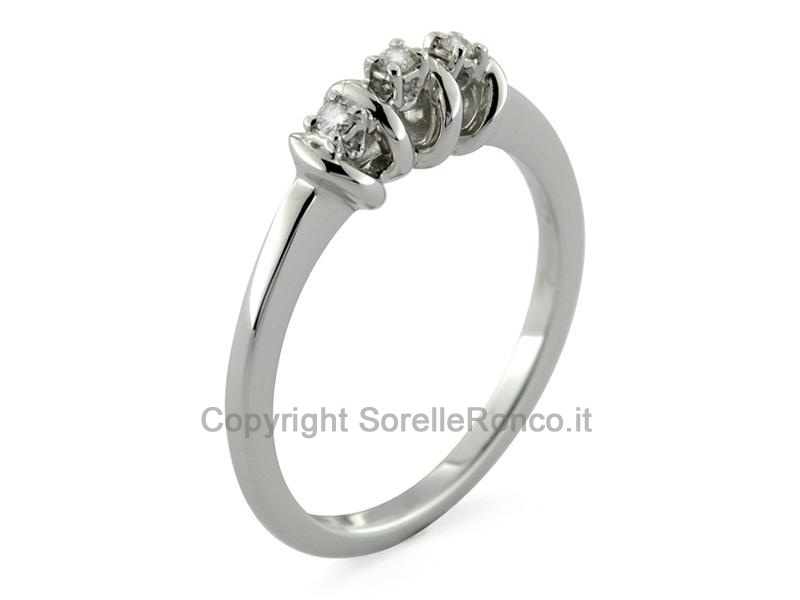 ANELLO ORO BIANCO E DIAMANTI CT. 0.06