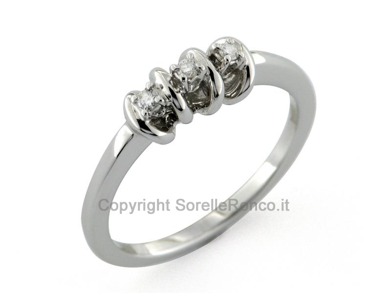 ANELLO ORO BIANCO E DIAMANTI CT. 0.06