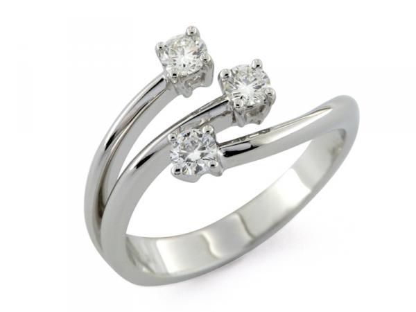 CF00393 - Anello Trilogy Oro con Diamanti 0.48 Ct