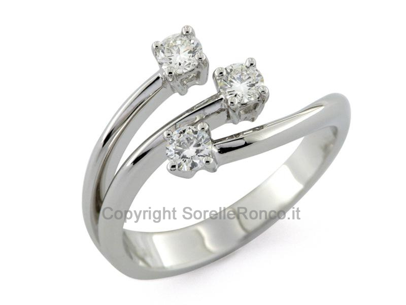 ANELLO TRILOGY ORO CON DIAMANTI 0.48 CT