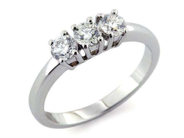 CF00394 - Anello Trilogy Oro con Diamanti ct. 0.97