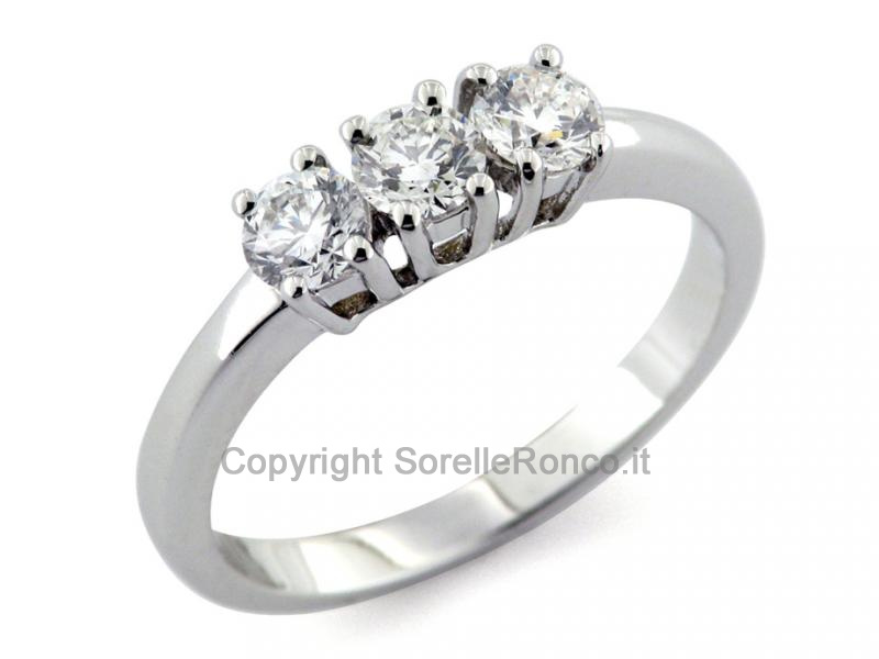 ANELLO TRILOGY ORO CON DIAMANTI CT. 0.97