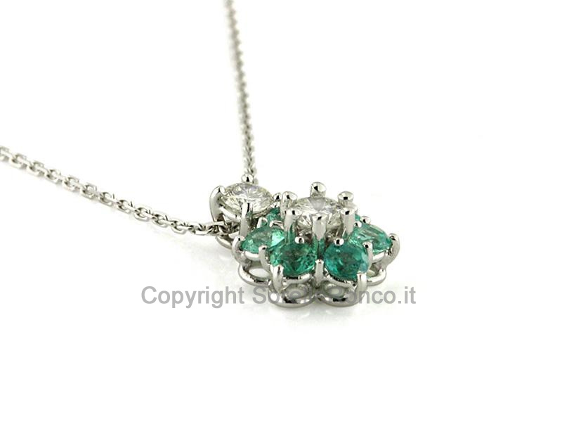 COLLANA SMERALDI CON DIAMANTI BRILLANTI