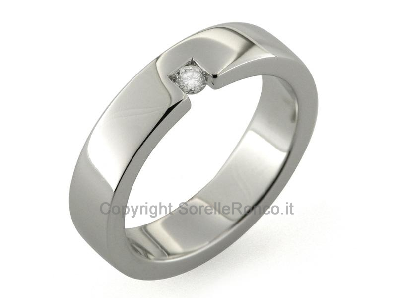 FEDE NUZIALE ORO CON DIAMANTE CT. 0.06