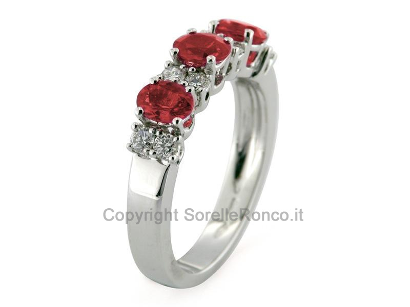 ANELLO VERETTA CON RUBINI E BRILLANTI