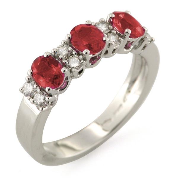 CF00478 - Anello Veretta con Rubini e Brillanti