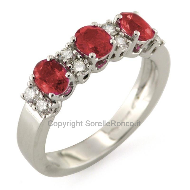 ANELLO VERETTA CON RUBINI E BRILLANTI