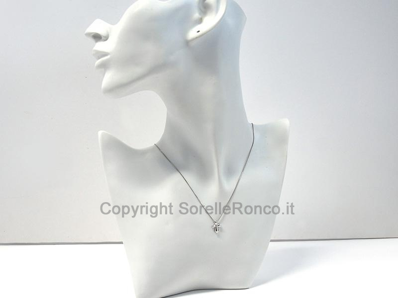 GIROCOLLO PENDENTE CROCE CON DIAMANTE