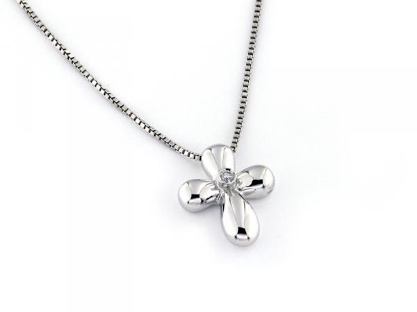 CF00509 - Girocollo Pendente Croce con Diamante