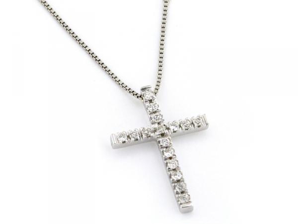 CF00512 - Collana con Croce in Oro e Diamanti