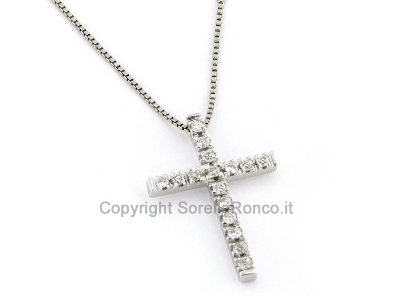COLLANA CON CROCE IN ORO E DIAMANTI