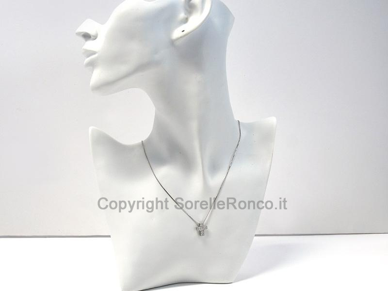 COLLANA CROCE DIAMANTI PAVÉ 0.20 CT