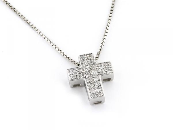 CF00513 - Collana Croce Diamanti Pavé 0.20 Ct