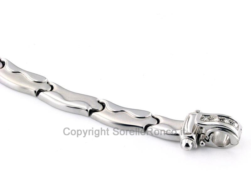 BRACCIALE ORO BIANCO E DIAMANTI CT 0.17