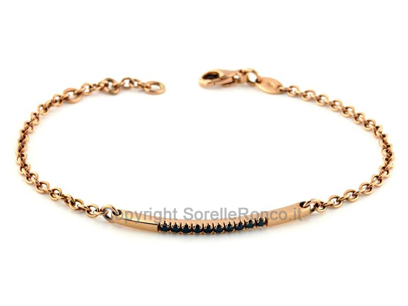 BRACCIALETTO ORO BRILLANTI NERI CT 0.15