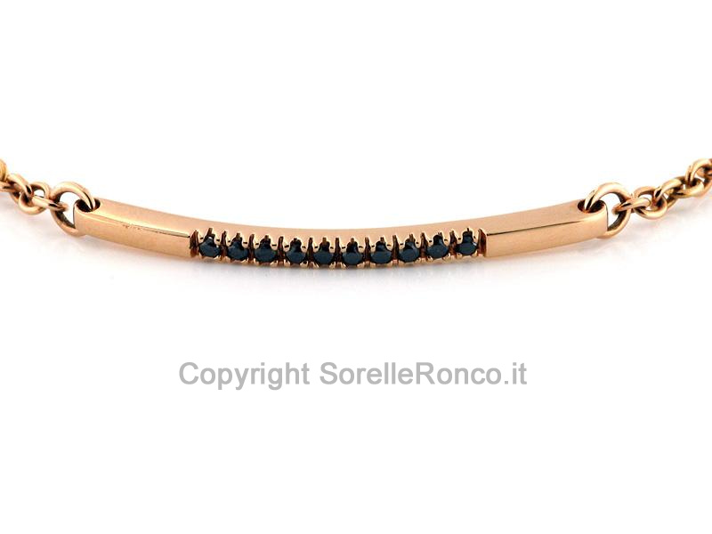 BRACCIALETTO ORO BRILLANTI NERI CT 0.15