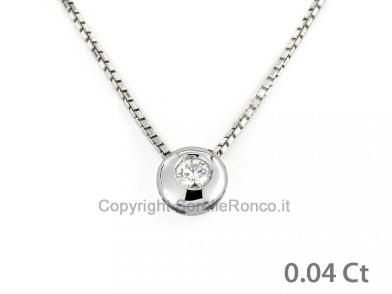 PUNTOLUCE ORO BIANCO E DIAMANTE 0.04 CT