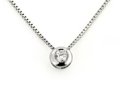Collana Oro con Diamante 0.10 Ct