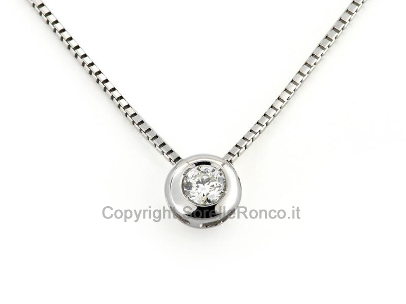 COLLANA ORO CON DIAMANTE 0.10 CT