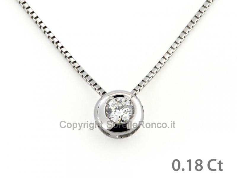 COLLANA PUNTOLUCE ORO DIAMANTE CT. 0.18