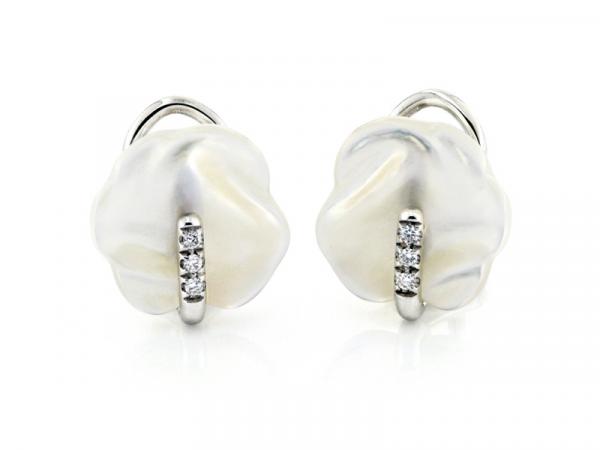 CF00582 - Orecchini Oro Madreperla e Diamanti