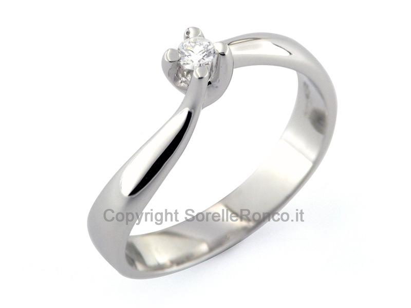 ANELLO ORO BIANCO DIAMANTE 0.10 CT