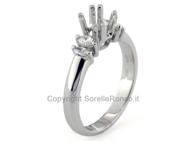 MONTATURA ANELLO SOLITARIO CON DIAMANTI 