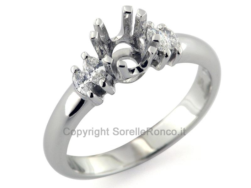 MONTATURA ANELLO SOLITARIO CON DIAMANTI 